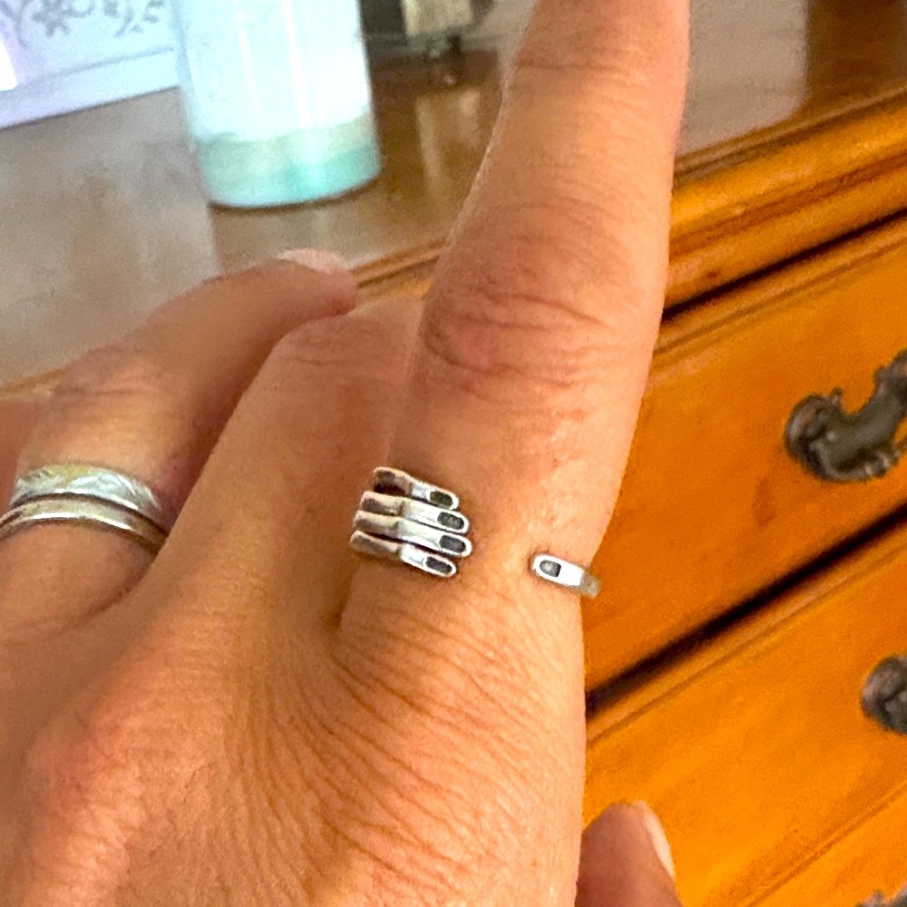 Unisex .925 Sterling Skelton Hug Ring